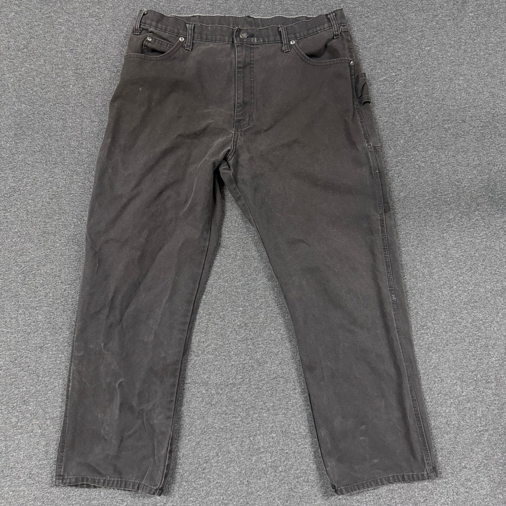Y2K Dickies Carpenter Pants Mens 37x28 Black Good Faded Duck Canvas Utility